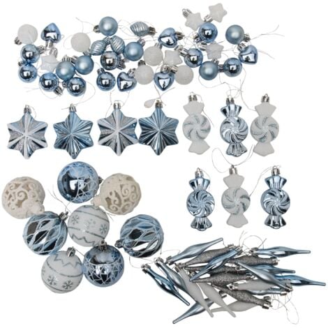 Décoration de sapin 73 pcs bleu