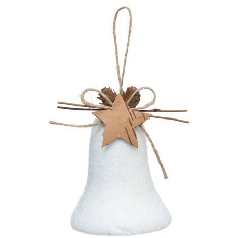Décoration de sapin cloche neige blanc 10cm - Atmosphera créateur d'intérieur
