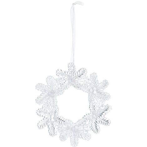Décoration de sapin couronne fleur perle 10cm - Atmosphera créateur d'intérieur