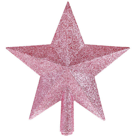 Décoration de sapin de Noël avec étoile scintillante (rose)