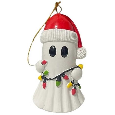 Décoration de sapin de Noël Fantôme au chapeau rouge, petite statuette de fantôme ---