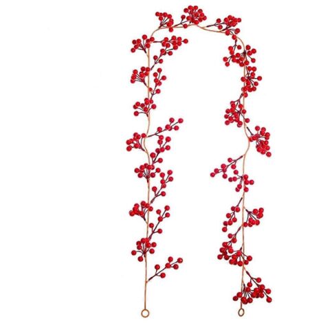 Décoration de sapin de Noël : plante grimpante à baies rouges artificielles A