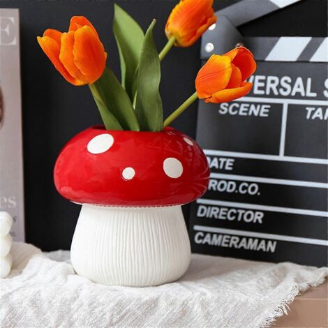Décoration de vase champignon, composition florale hydroponique ---