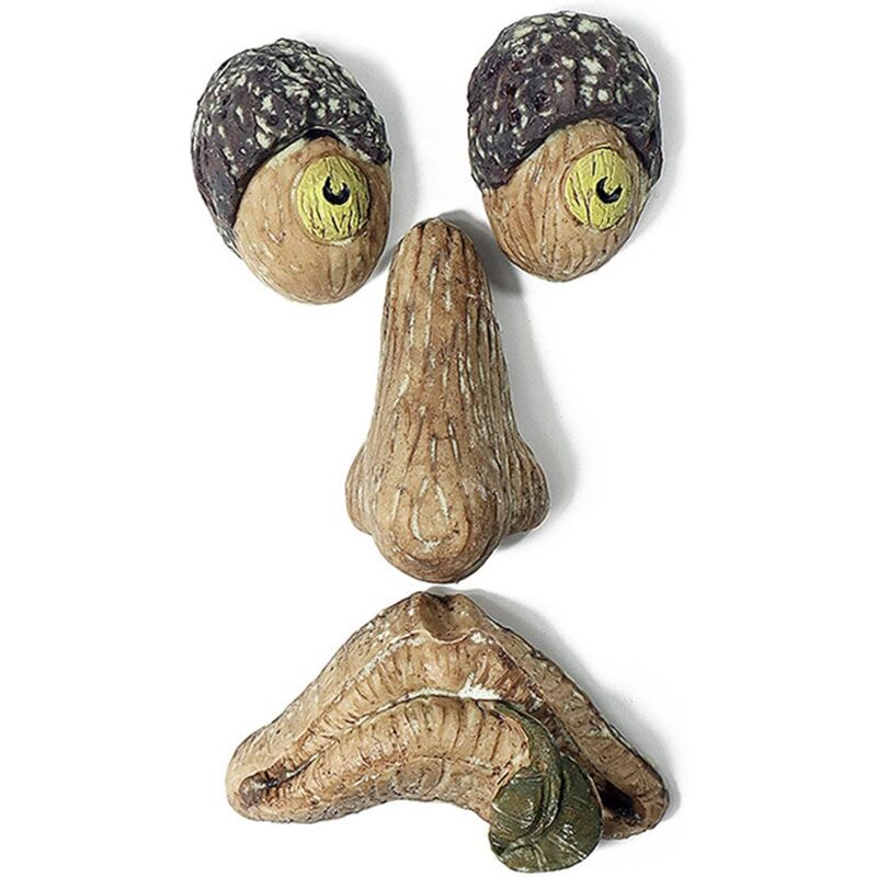 Décoration de visage d'arbre en plein air, vieil homme, écorce, fantôme, décoration amusante en résine, décorations de Pâques en plein air