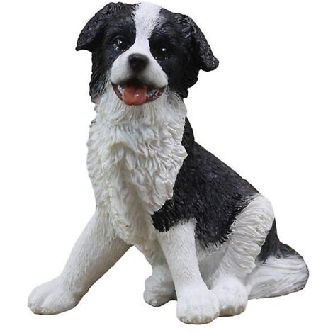 Décoration de voiture en forme de Border Collie - Figurine d'animal mignon pour la maison, le bureau ou comme cadeau d'anniversaire
