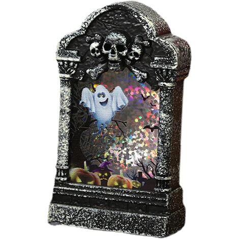 Décoration d'Halloween Lampe de pierre tombale Petit cadeau Maison hantée Night Lig (lumière fantôme)