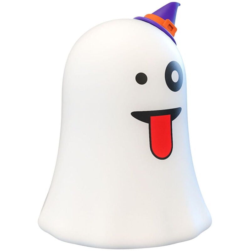Décoration d'Halloween led mignonne lampe de nuit en forme de fantôme 7 couleurs changeantes lumière pour chambre d'enfant conception colorée