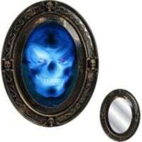 Décoration d'Halloween, Miroir magique d'Halloween avec détection de mouvement et son, Miroir fantôme magique activé par un miroir d'horreur pour l'affichage d'Halloween
