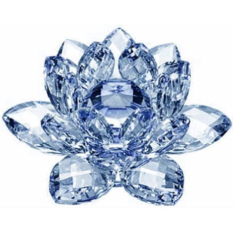 Décoration d'intérieur Crystal Lotus Bleu 80 mm