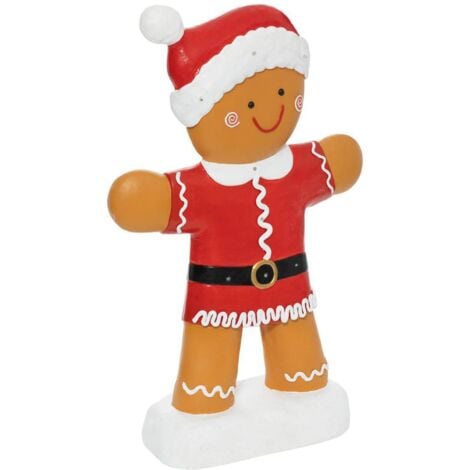 FÉÉRIC LIGHTS AND CHRISTMAS Déco lumineuse XL Personnage Pain d'épice 9 LED Blanc chaud H 92 cm - Feeric Christmas