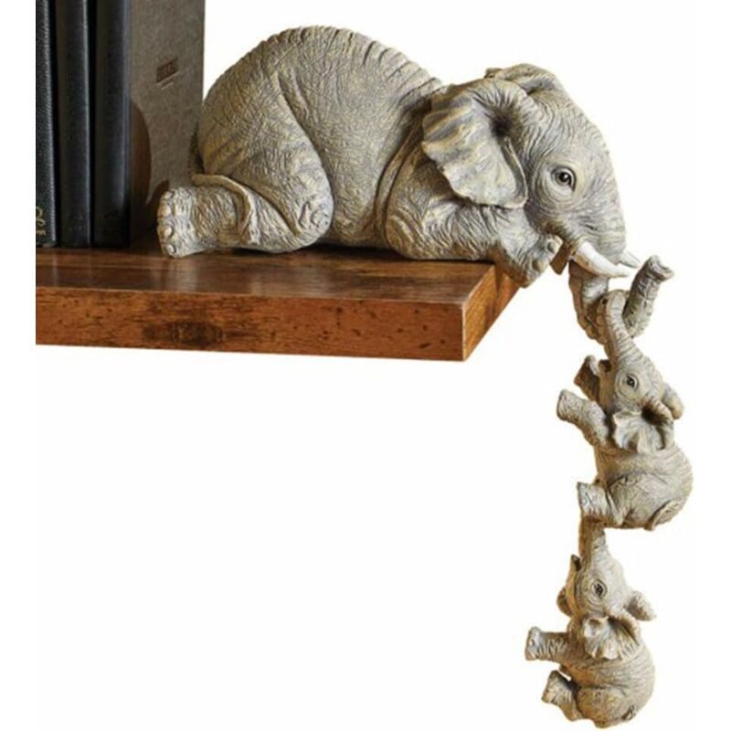 Décoration d'intérieur ravissante : Figurine d'éléphant miniature en résine pour une décoration de jardin charmante - Design créatif, élégant et