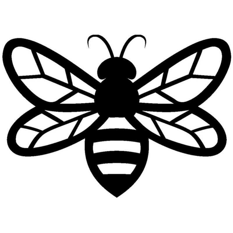 Epikasa - Décoration en Métal Abeille 6, Métal, Noir, 42x0,15x30 cm