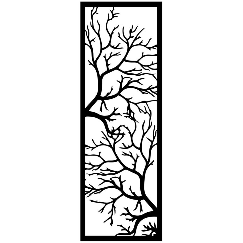 Décoration en Métal Arbre 29, Métal, Noir, 40x1,5x115 cm
