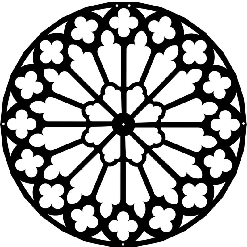 Décoration en Métal Cercle 5, Métal, Noir, 50x3x50 cm