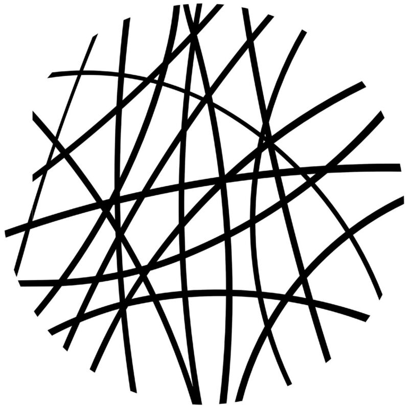 Décoration en Métal Cercle 7, Métal, Noir, 80x3x80 cm