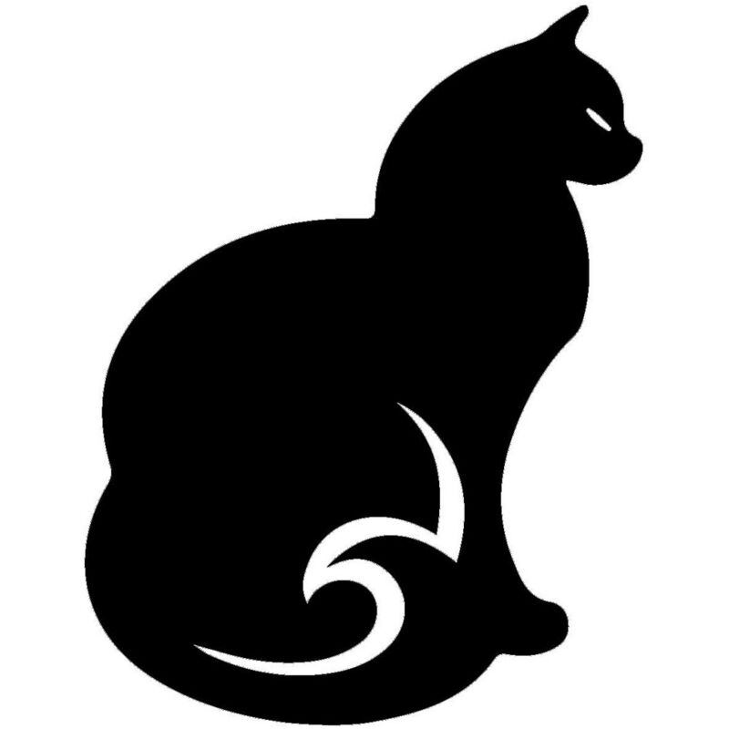 Décoration en Métal Chat 107, Métal, Noir, 35x0,15x45 cm