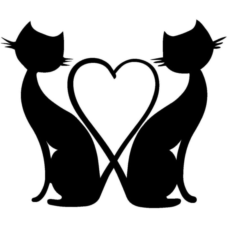 Décoration en Métal Chat 108, Métal, Noir, 50x0,15x41 cm