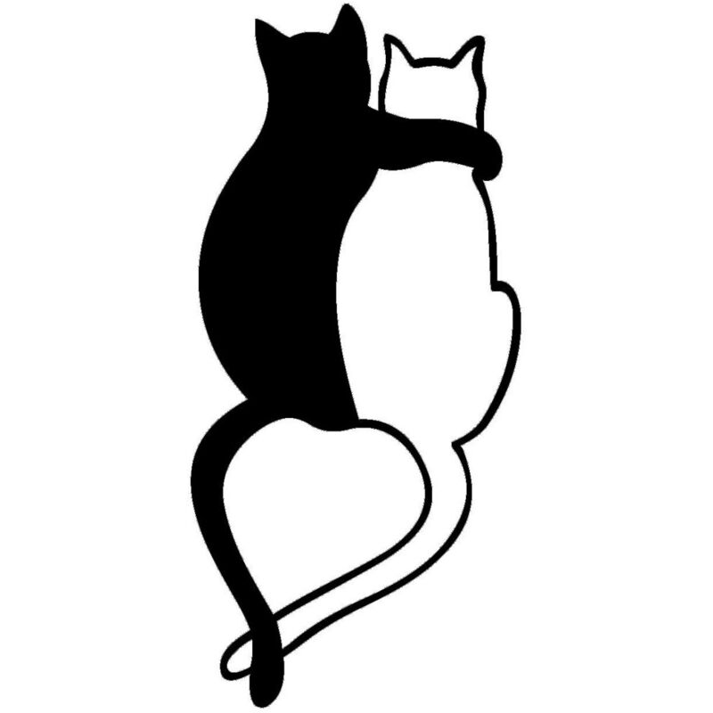 Décoration en Métal Chat 126, Métal, Noir, 28x0,15x60 cm