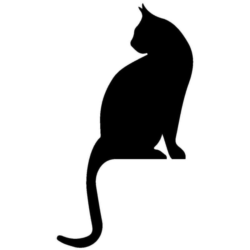 Epikasa - Décoration en Métal Chat 141, Métal, Noir, 30x0,15x54 cm