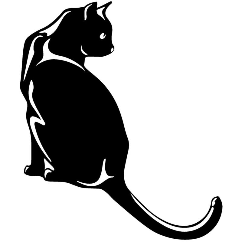 Décoration en Métal Chat 38, Métal, Noir, 55x0,15x65 cm