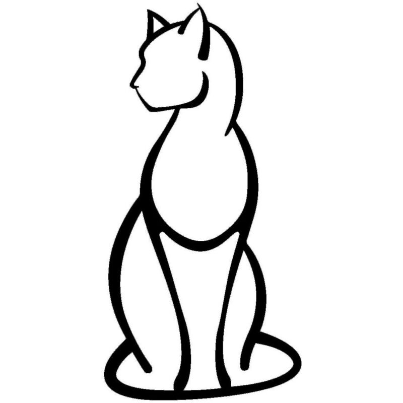 Décoration en Métal Chat 79, Métal, Noir, 27x0,15x54 cm