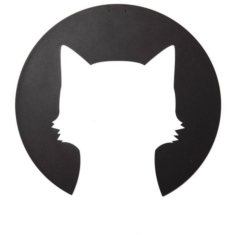 Décoration en Métal Chats 6, Métal, Noir, 45x1,5x45 cm