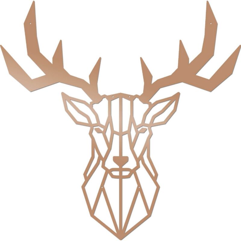 Décoration en Métal Chevreuil 4, Métal, Cuivre, 51x1,5x51 cm