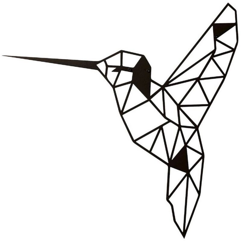 Epikasa - Décoration en Métal Colibris 1, Métal, Noir, 44x1,5x44 cm