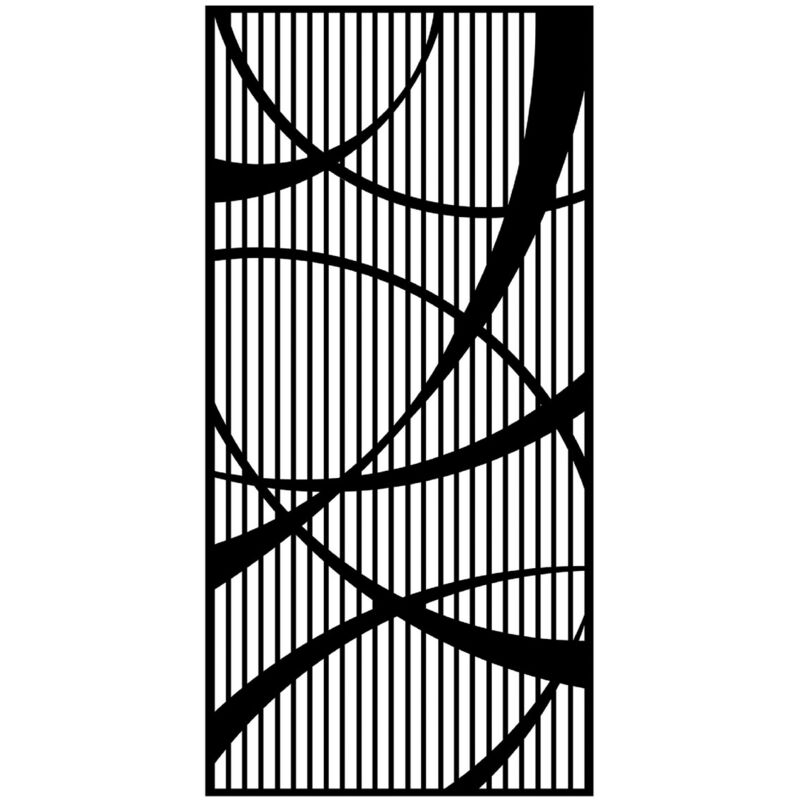 Décoration en Métal Composition Géométrique 8, Métal, Noir, 50x3x102 cm