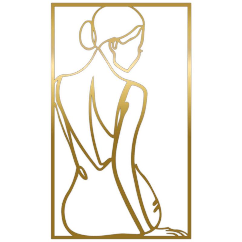 Décoration en Métal Femme 12, Métal, Or, 40x0,15x67 cm