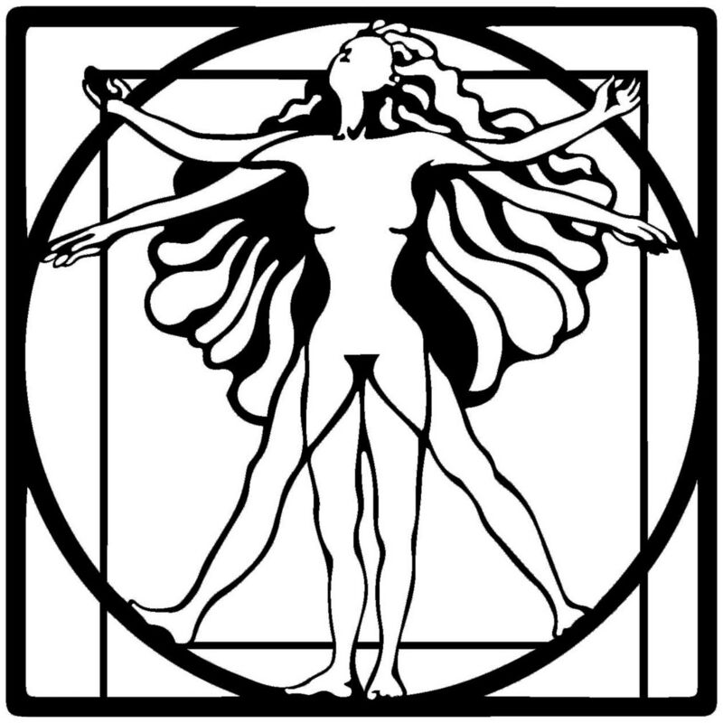 Décoration en Métal Femme Vitruve, Métal, Noir, 60x0,15x60 cm