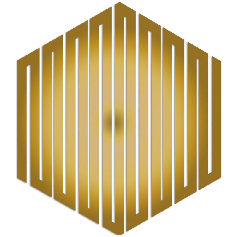 Décoration en Métal Hexagone 1, Métal, Or, 50x3x58 cm