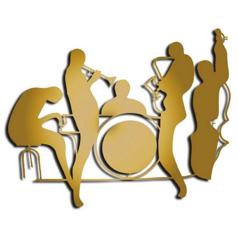 Décoration en Métal Jazz 5, Métal, Or, 100x1,5x80 cm