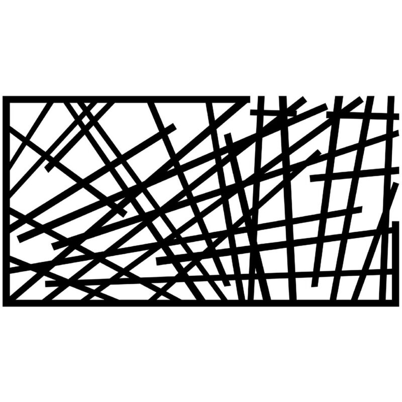 Décoration en Métal Lignes 6, Métal, Noir, 100x3x53 cm