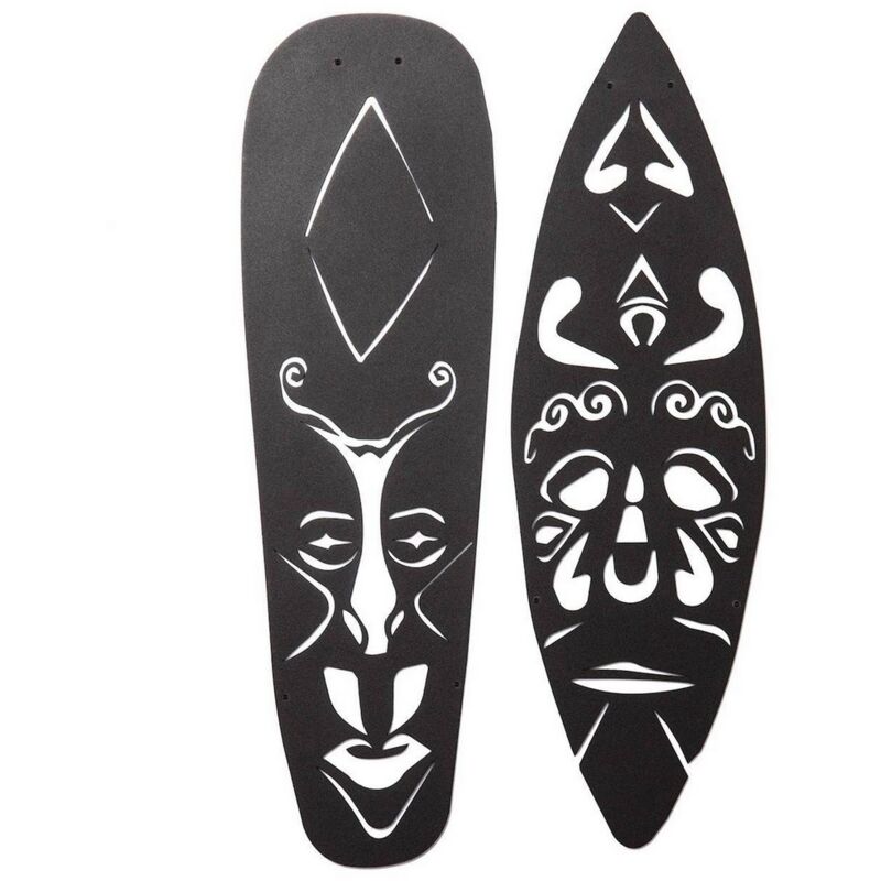 Décoration en Métal Masques 1, Métal, Noir, 30x1,5x48 cm