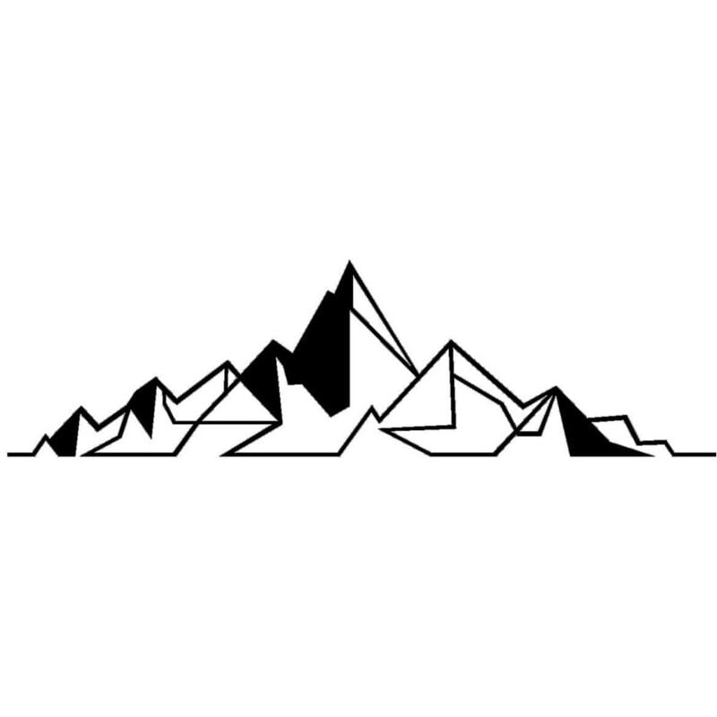 Décoration en Métal Montagne 26, Métal, Noir, 100x0,15x28 cm
