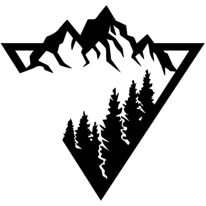 Décoration en Métal Montagne 31, Métal, Noir, 50x0,15x48 cm