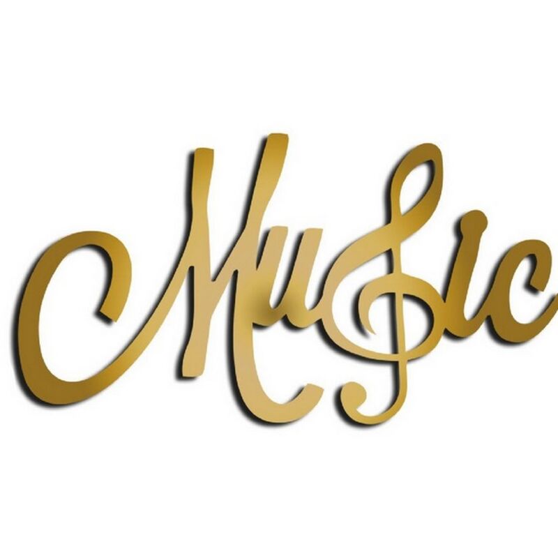 Décoration en Métal Musique 1, Métal, Or, 71x1,5x38 cm