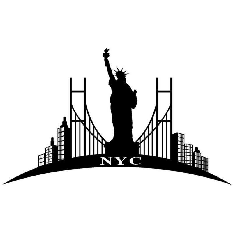 Epikasa - Décoration en Métal New York 4, Métal, Noir, 67x0,15x40 cm