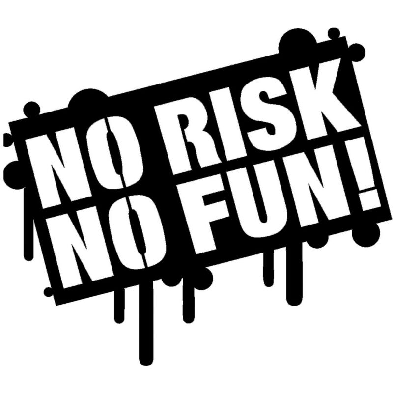 Décoration en Métal No Risk no Fun, Métal, Noir, 58x0,15x50 cm cm