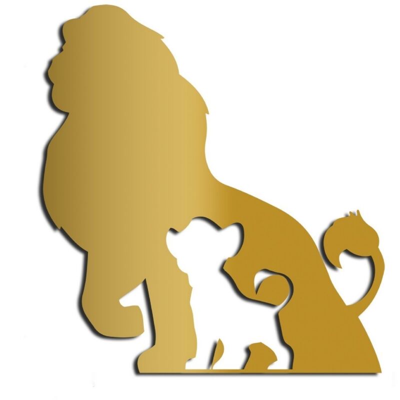 Décoration en Métal pour Enfants Roi Lion 1, Métal, Or, 70x1,5x76 cm