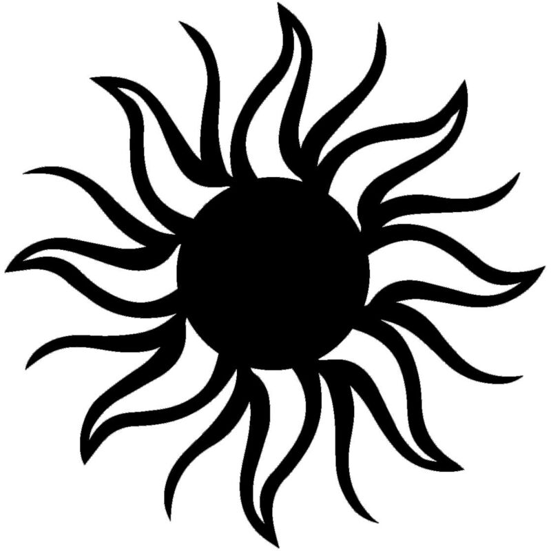 Décoration en Métal Soleil 2, Métal, Noir, 50x0,15x51 cm cm