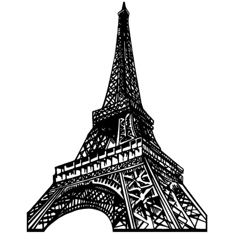 Décoration en Métal Tour Eiffel, Métal, Noir, 50x0,15x64 cm
