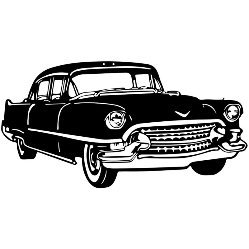 Décoration en Métal Voiture 3, Métal, Noir, 63x1,5x33 cm