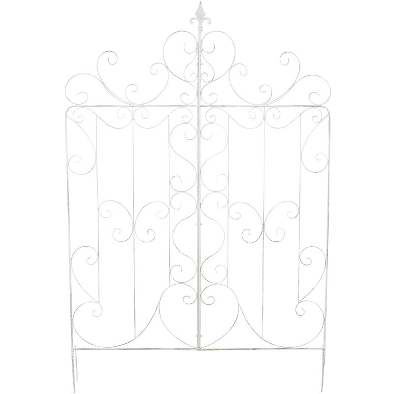 Décoration extérieure dans le design rustique en métal avec différentes détails de couleurs colore : Blanc antique