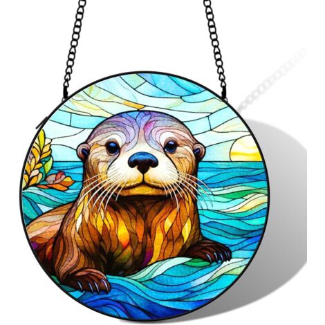 Décoration fenêtre vitrail animal attrape-soleil 12,5 cm suspension élégante cadeau maman