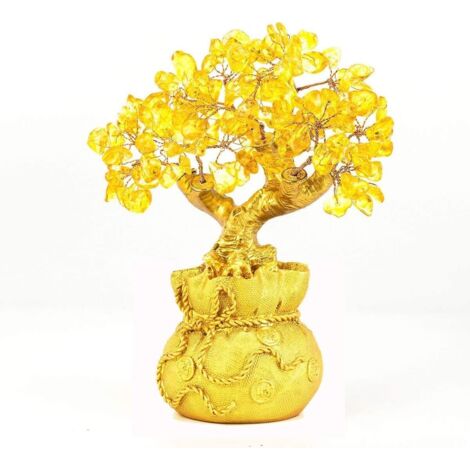 Décoration Feng Shui arbre à argent en cristal, ornement décoratif porte-bonheur