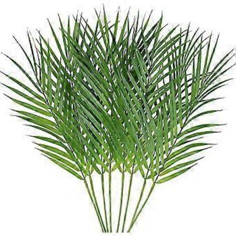 Décoration intérieure et extérieure, plantes vertes en plastique avec feuilles artificielles réalistes, tiges de palmiers imperméables pour composition florale du dimanche des Rameaux.