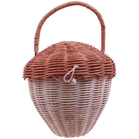 Décoration intérieure pour enfants, panier de rangement en rotin tressé à la main, forme mignonne et écologique