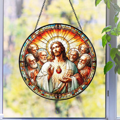 Décoration intérieure vitrail – Attrape-soleil suspendu, Diamètre : 9 cm